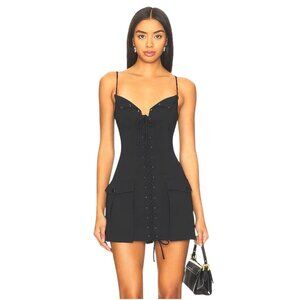 Lovers and Friends Denali Mini Dress in Black XX-Small New as-is Womens Lace Up